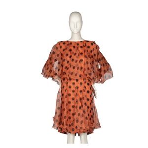 1990s Pierre Cardin Couture Chiffon Polka Dot Frock - Sized M